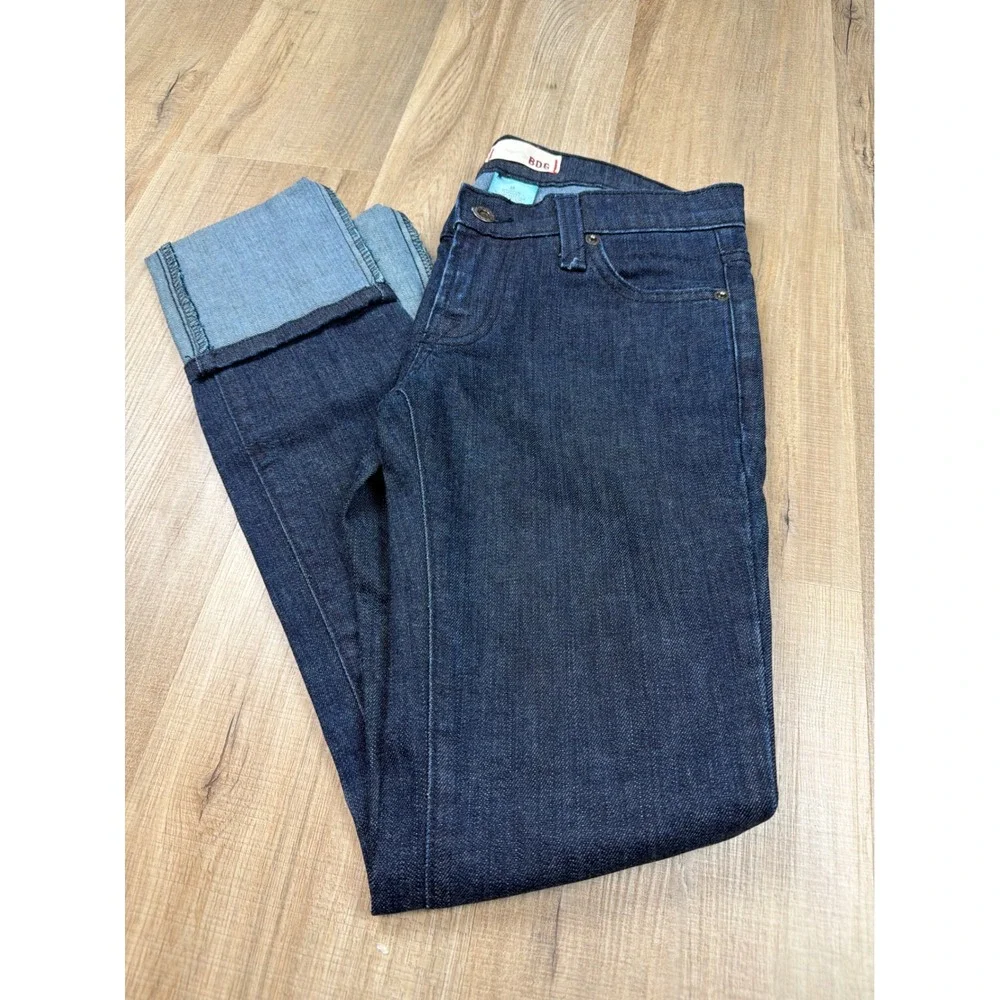 BDG Urban Outfitters Dark Wash Cuffed Slim Jeans Indigo Size 25 Made in USA NWOT